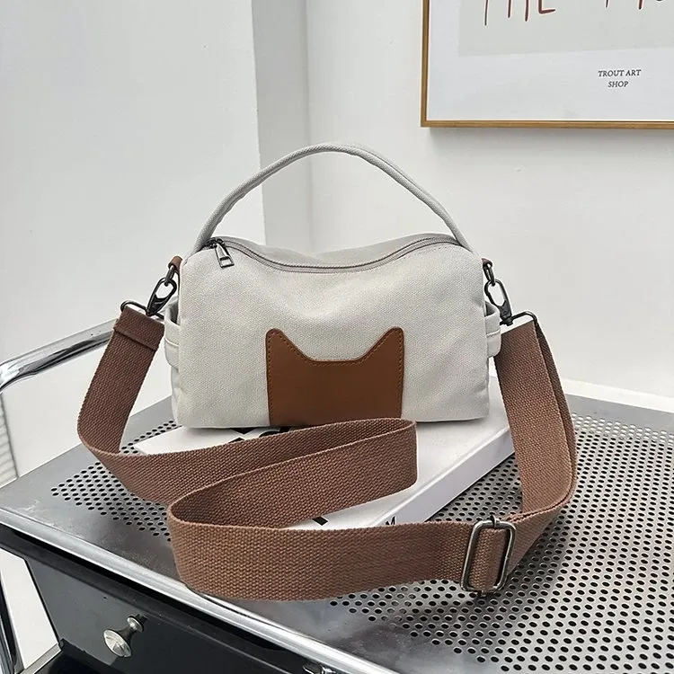 Tas Selempang Wanita Bahan PU Sintetis Polos Warna Hitam Bentuk Bulat Tali Lebar Grosir Import