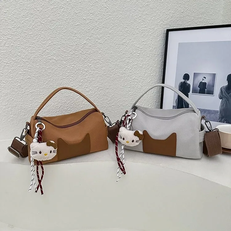Tas Selempang Wanita Bahan PU Sintetis Polos Warna Hitam Bentuk Bulat Tali Lebar Grosir Import