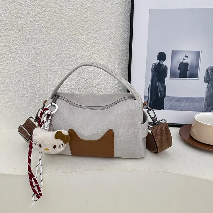 Tas Selempang Wanita Bahan PU Sintetis Polos Warna Hitam Bentuk Bulat Tali Lebar Grosir Import