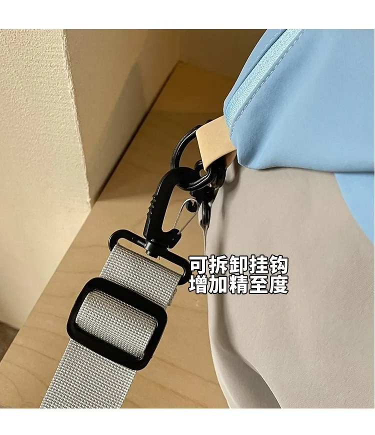Tas Selempang Wanita Bahan Oxford Polos Warna Abu-Abu Bentuk Kotak Tali Panjang Grosir Import