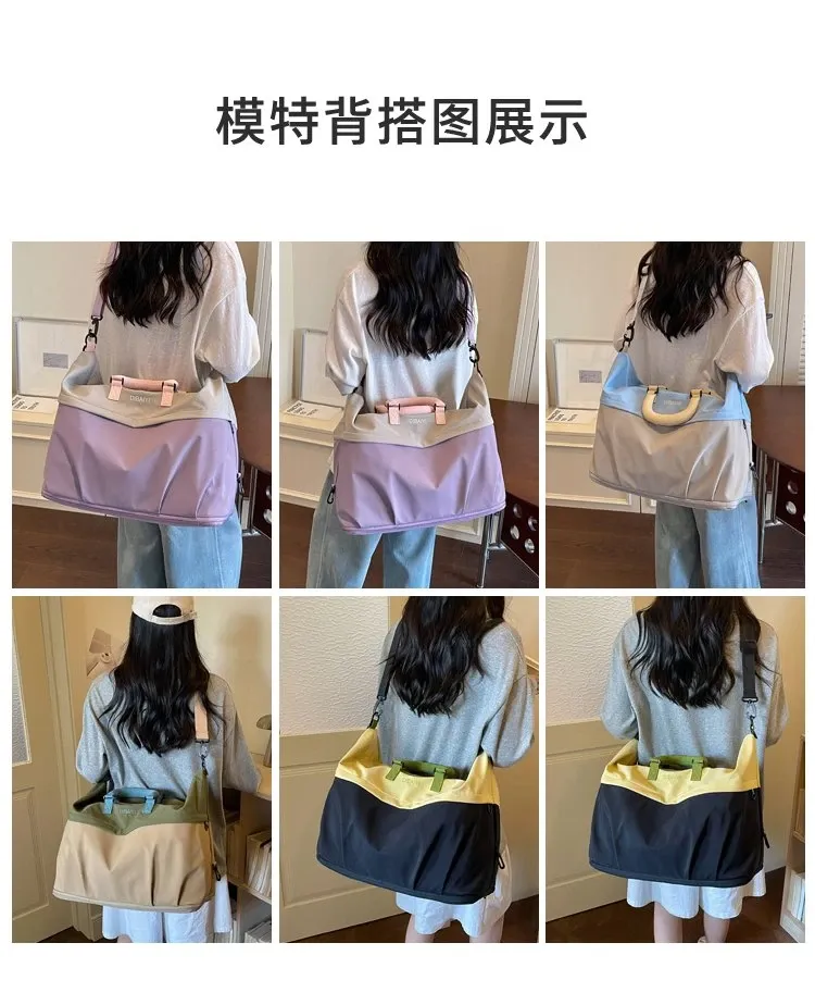 Tas Selempang Wanita Bahan Oxford Polos Warna Abu-Abu Bentuk Kotak Tali Panjang Grosir Import