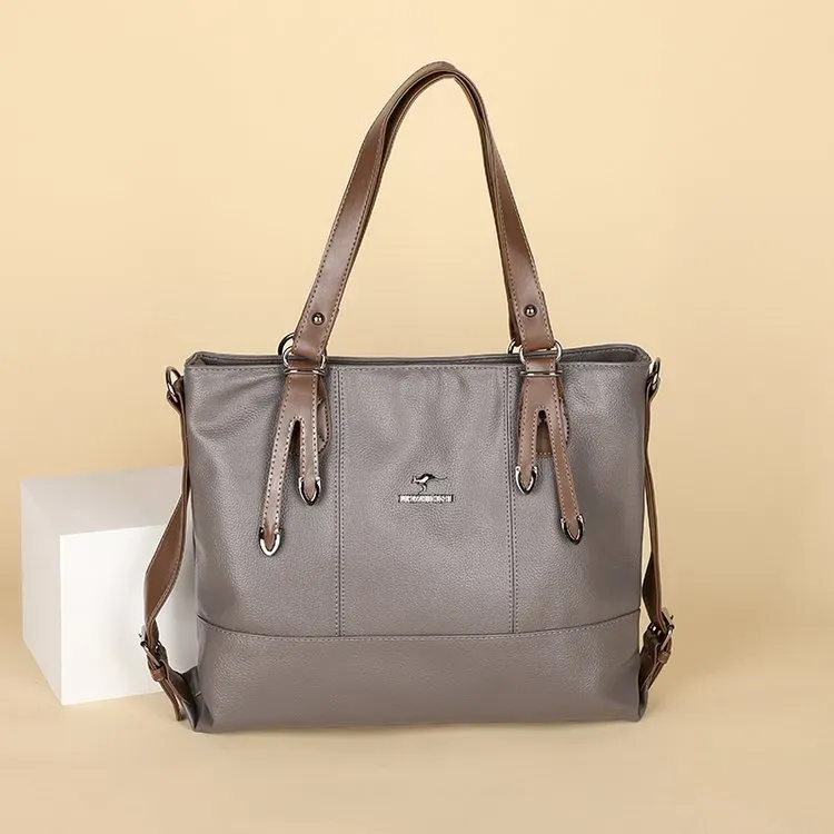 Tas Selempang Wanita Bahan PU Sintetis Polos Warna Hitam Bentuk Kotak Tali Lebar Pilihan