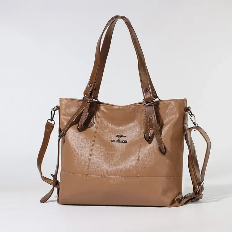 Tas Selempang Wanita Bahan PU Sintetis Polos Warna Hitam Bentuk Kotak Tali Lebar Pilihan