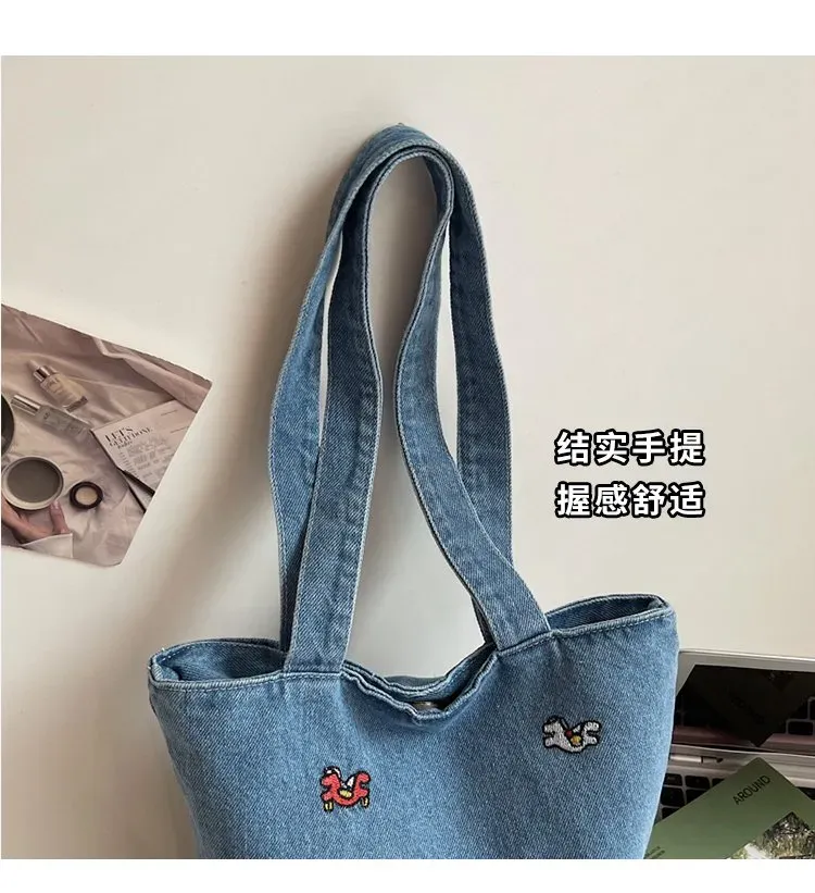 Tas Bucket Wanita Bahan PU Sintetis Motif Print Warna Biru Bentuk Bucket Tali Katalog Grosir