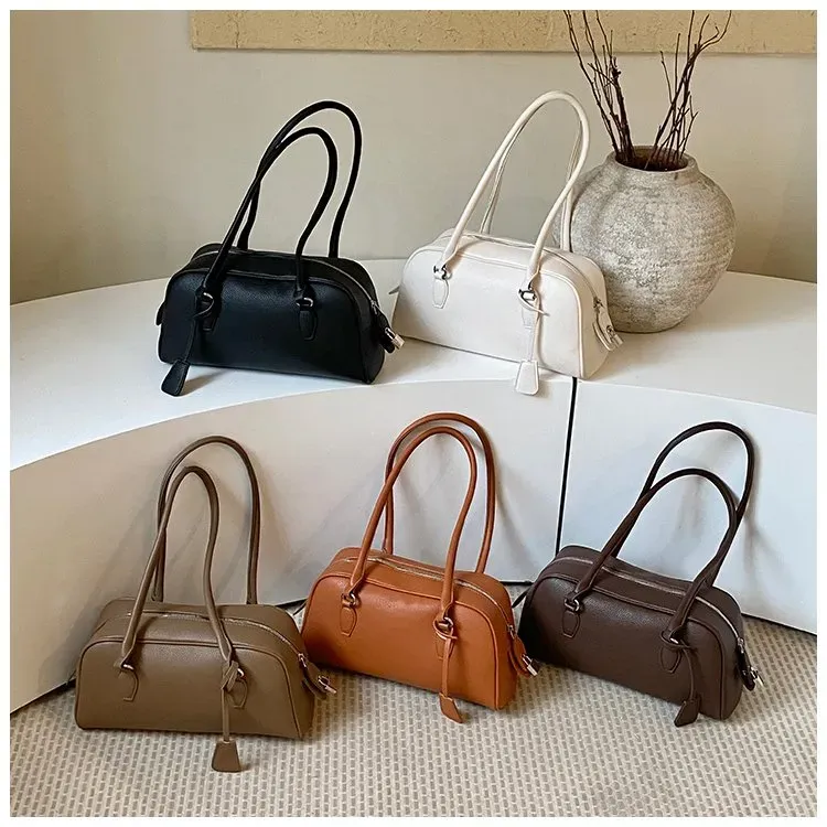 Tas Selempang Wanita Bahan Kain Polos Bentuk Kotak Tali Panjang Resleting Grosir Import