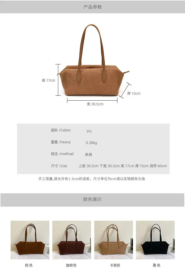 Tas Bahu Wanita Bahan PU Sintetis Polos Warna Hitam Bentuk Kotak Tali Lebar Resleting Grosir