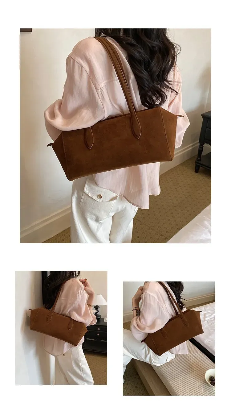 Tas Bahu Wanita Bahan PU Sintetis Polos Warna Hitam Bentuk Kotak Tali Lebar Resleting Grosir