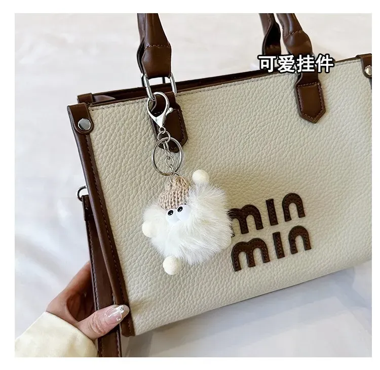 Tas Selempang Wanita Bahan PU Sintetis Polos Warna Hitam Bentuk Kotak Tali Resleting Grosir