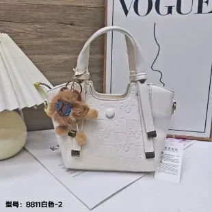 Tas Selempang Wanita Bahan PU Sintetis Polos Warna Putih Bentuk Kotak Tali Model Minimalis