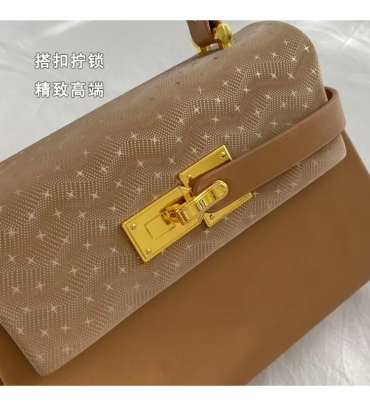 Tas Selempang Wanita Bahan PU Sintetis Motif Print Bentuk Kotak Tali Panjang Stok China