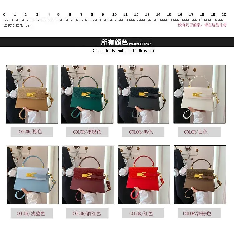 Tas Selempang Wanita Bahan PU Sintetis Motif Print Bentuk Kotak Tali Panjang Stok China