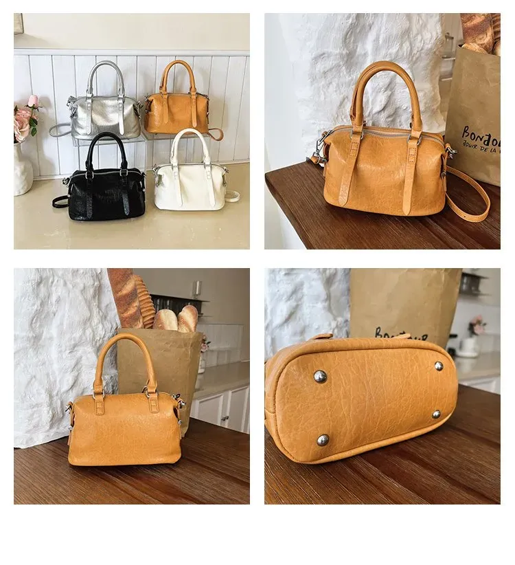 Tas Selempang Wanita Bahan PU Sintetis Polos Warna Kuning Bentuk Kotak Tali Stok China