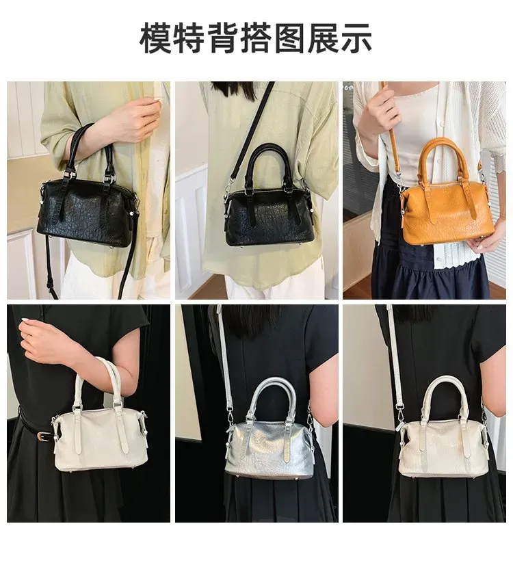 Tas Selempang Wanita Bahan PU Sintetis Polos Warna Kuning Bentuk Kotak Tali Stok China