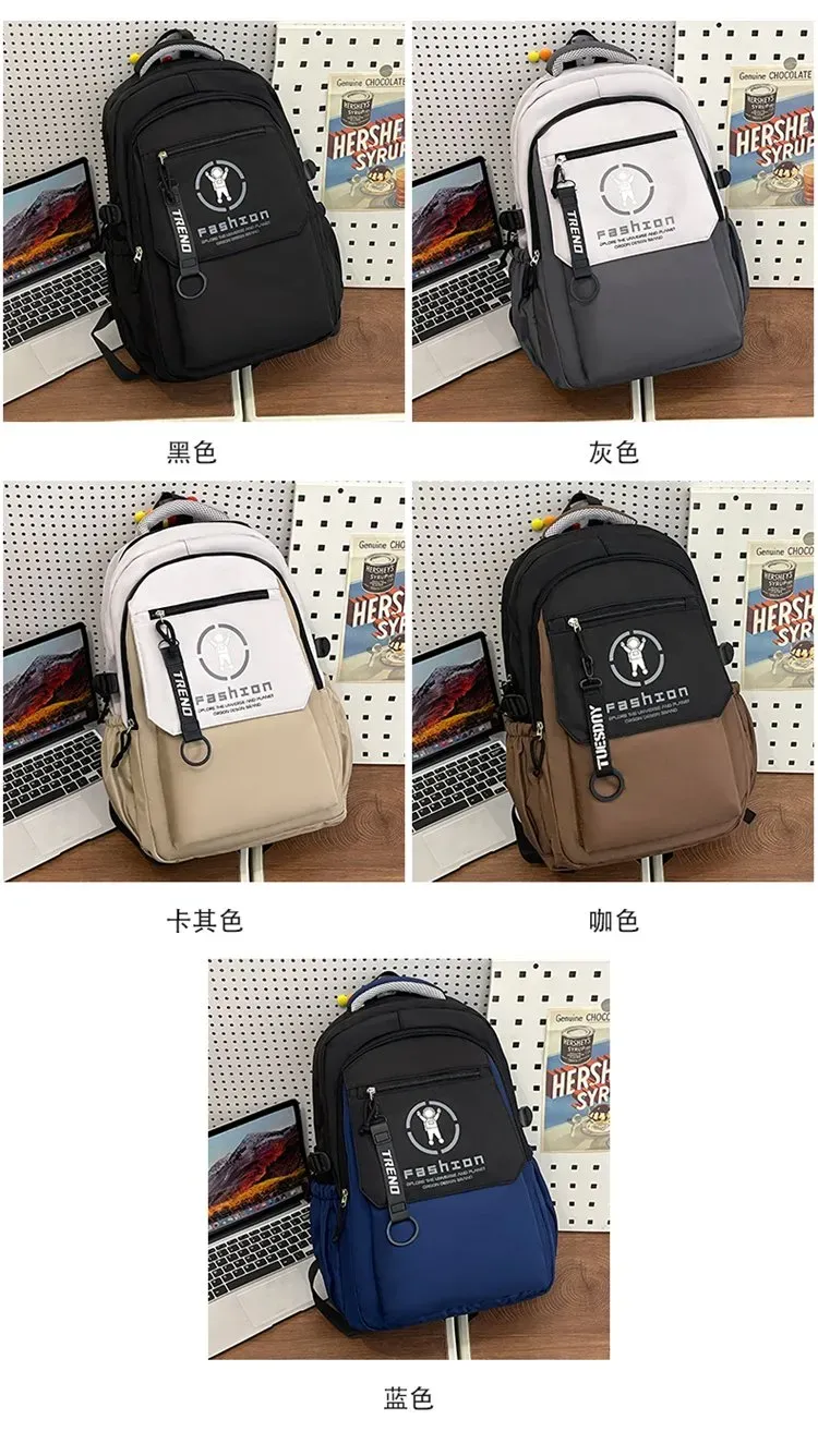 Tas Ransel Wanita Bahan Nylon Polos Warna Putih Bentuk Kotak Tali Lebar Resleting Harga Grosir