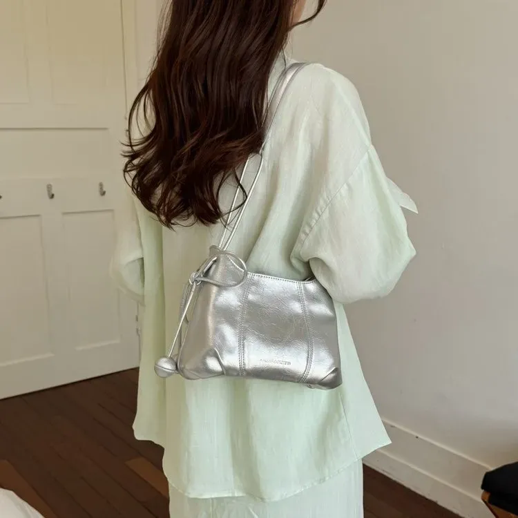 Tas Selempang Wanita Bahan PU Sintetis Polos Warna Hitam Bentuk Kotak Tali Model Import