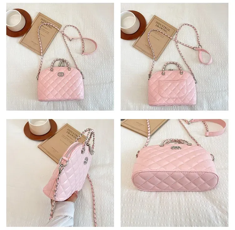 Tas Selempang Wanita Bahan PU Sintetis Model Quilted Warna Pink Bentuk Kotak Grosir Import