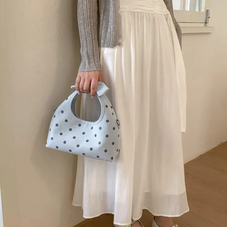 Tas Selempang Wanita Bahan PU Sintetis Motif Polkadot Warna Pink Bentuk Kotak Grosir Import