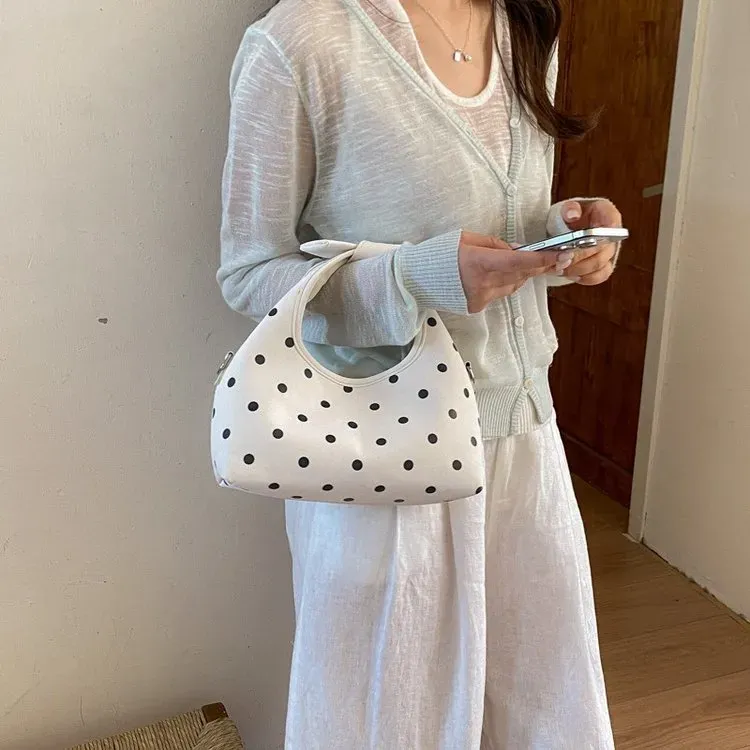 Tas Selempang Wanita Bahan PU Sintetis Motif Polkadot Warna Pink Bentuk Kotak Grosir Import