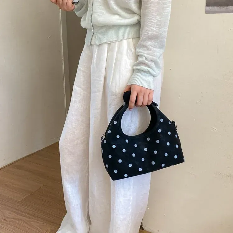 Tas Selempang Wanita Bahan PU Sintetis Motif Polkadot Warna Pink Bentuk Kotak Grosir Import