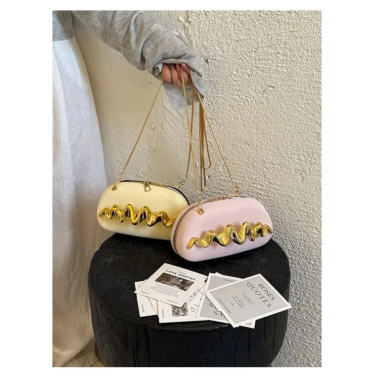 Tas Selempang Wanita Bahan PU Sintetis Polos Warna Hitam Bentuk Bulat Tali Resleting Grosir