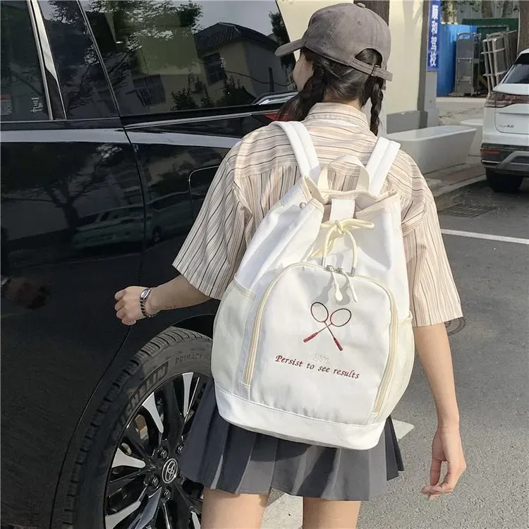 Tas Ransel Wanita Bahan PU Sintetis Polos Warna Putih Bentuk Kotak Tali Lebar Grosir Import