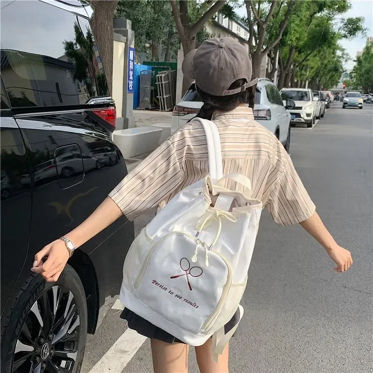 Tas Ransel Wanita Bahan PU Sintetis Polos Warna Putih Bentuk Kotak Tali Lebar Grosir Import