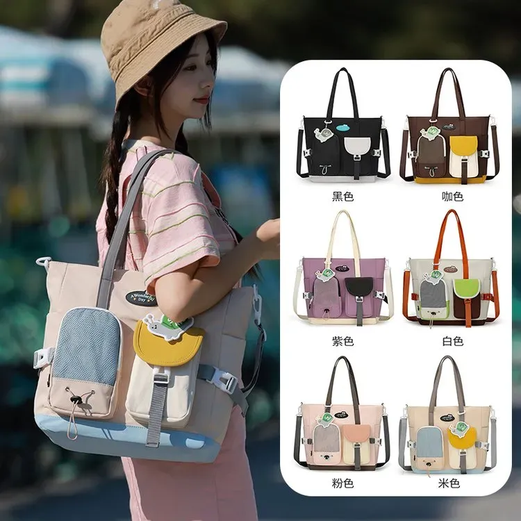 Tas Selempang Wanita Bahan PU Sintetis Polos Warna Biru Bentuk Kotak Tali Lebar untuk Reseller