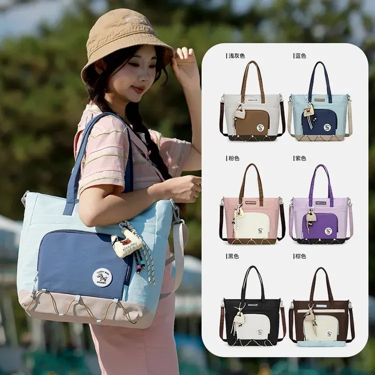 Tas Selempang Wanita Bahan PU Sintetis Polos Warna Biru Bentuk Kotak Tali Lebar untuk Reseller