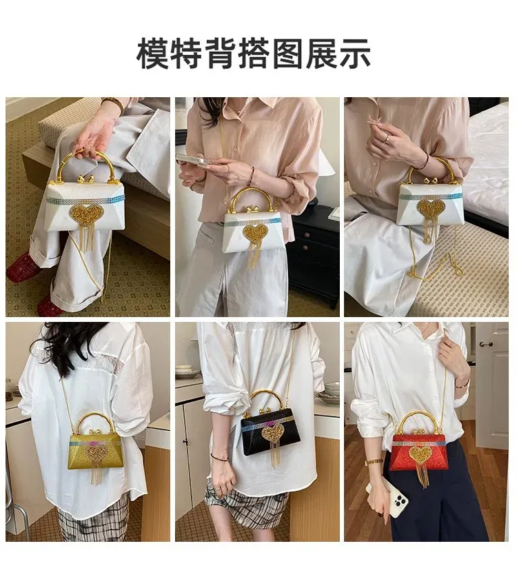 Tas Selempang Wanita Bahan PU Sintetis Polos Warna Hitam Bentuk Kotak Tali Koleksi Reseller