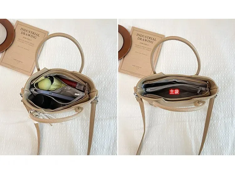 Tas Selempang Wanita Bahan PU Sintetis Polos Bentuk Kotak Tali Panjang Resleting Stok Grosir