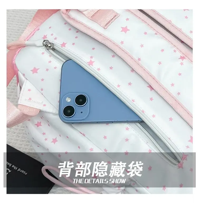 Tas Selempang Anak Bahan Nylon Motif Print Warna Putih Bentuk Kotak Tali Lebar Grosir Import