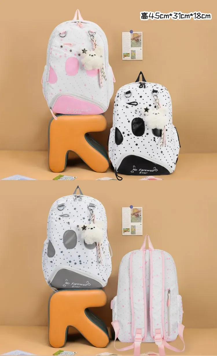 Tas Selempang Anak Bahan Nylon Motif Print Warna Putih Bentuk Kotak Tali Lebar Grosir Import