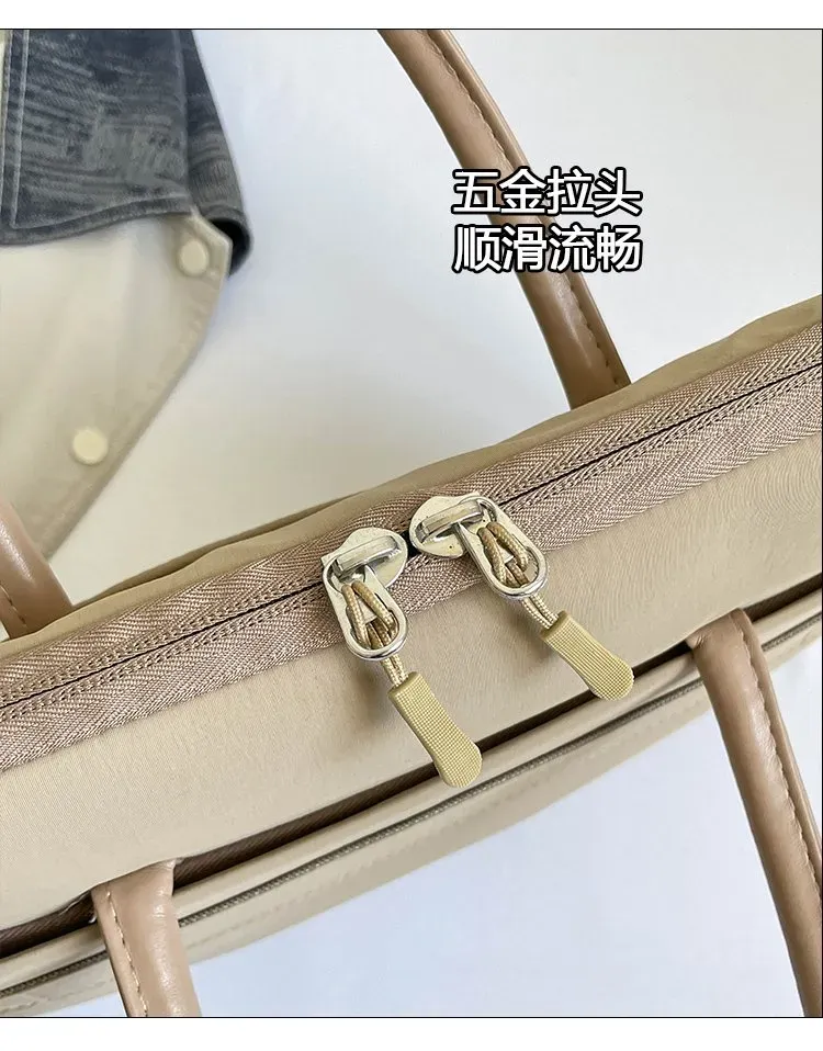 Tas Selempang Wanita Bahan Nylon Polos Bentuk Kotak Tali Lebar Kapasitas Besar Grosir Import