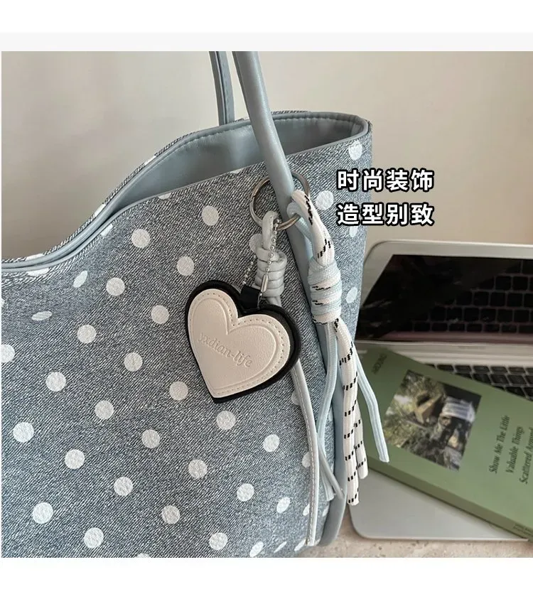 Tas Selempang Wanita Bahan PU Sintetis Motif Polkadot Warna Putih Bentuk Kotak Koleksi Reseller