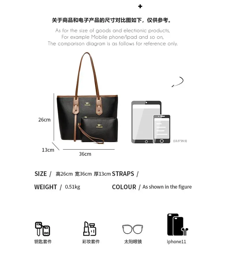 Tas Tote Wanita Bahan PU Sintetis Polos Bentuk Kotak Tali Panjang Kapasitas Besar Grosir Import