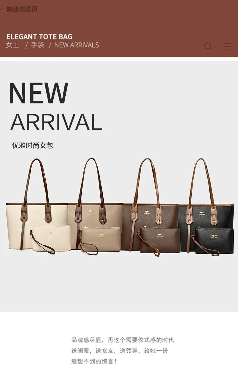 Tas Tote Wanita Bahan PU Sintetis Polos Bentuk Kotak Tali Panjang Kapasitas Besar Grosir Import