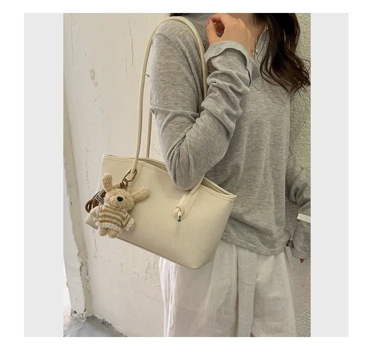 Tas Selempang Wanita Bahan PU Sintetis Polos Warna Putih Bentuk Kotak Tali Stok Grosir