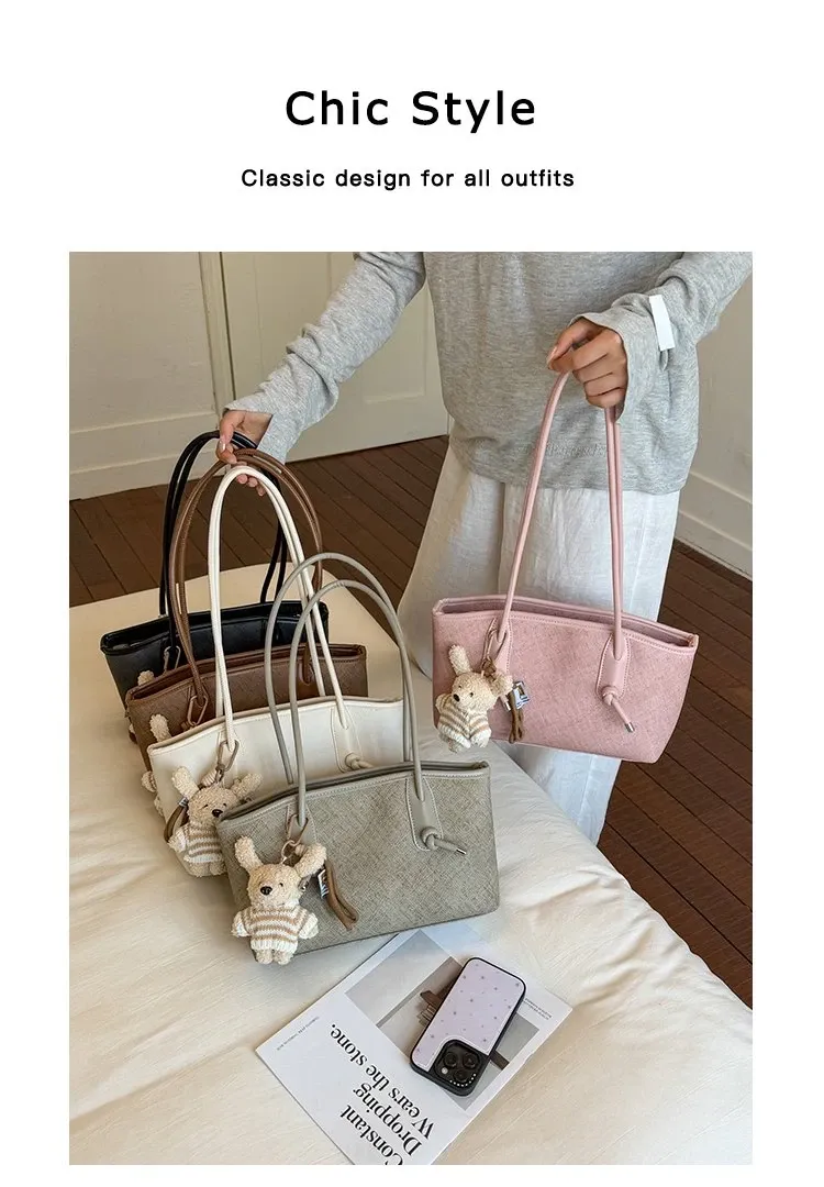 Tas Selempang Wanita Bahan PU Sintetis Polos Warna Putih Bentuk Kotak Tali Stok Grosir