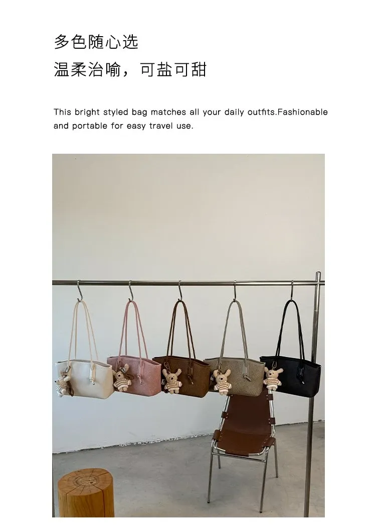 Tas Selempang Wanita Bahan PU Sintetis Polos Warna Putih Bentuk Kotak Tali Stok Grosir