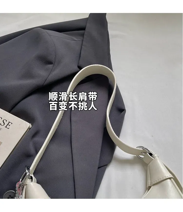 Tas Selempang Wanita Bahan PU Sintetis Polos Model Hobo Tali Panjang Resleting Koleksi Reseller