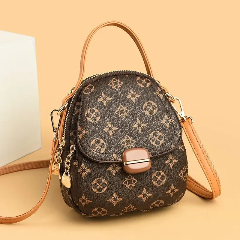 Tas Selempang Wanita Bahan PU Sintetis Motif Print Bentuk Kotak Tali Panjang Pilihan Reseller