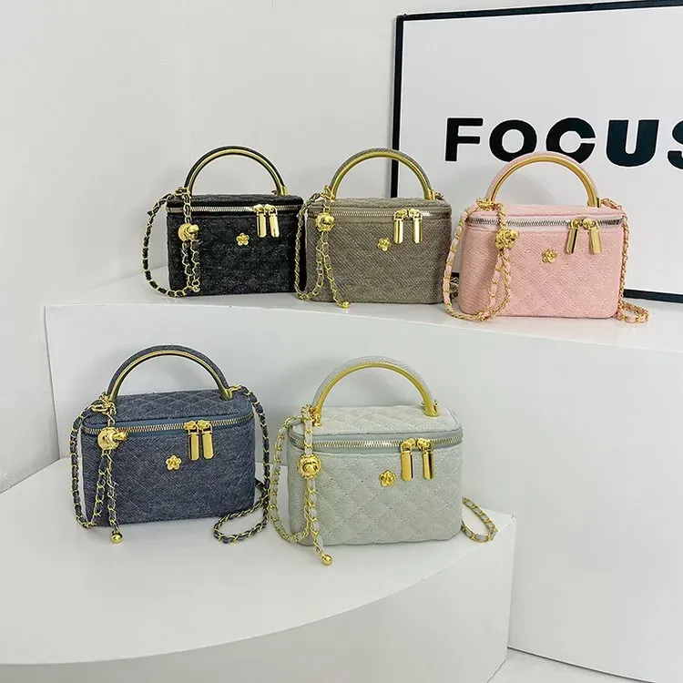Tas Bucket Pria Bahan PU Sintetis Motif Kadal Bentuk Bucket Tali Rantai Resleting Grosir Import