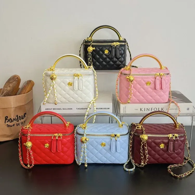Tas Bucket Pria Bahan PU Sintetis Motif Kadal Bentuk Bucket Tali Rantai Resleting Grosir Import