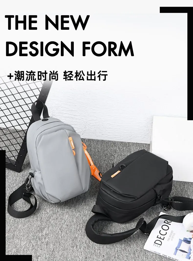 Tas Selempang Pria Bahan Nylon Polos Warna Hitam Bentuk Kotak Tali Panjang Pilihan Reseller