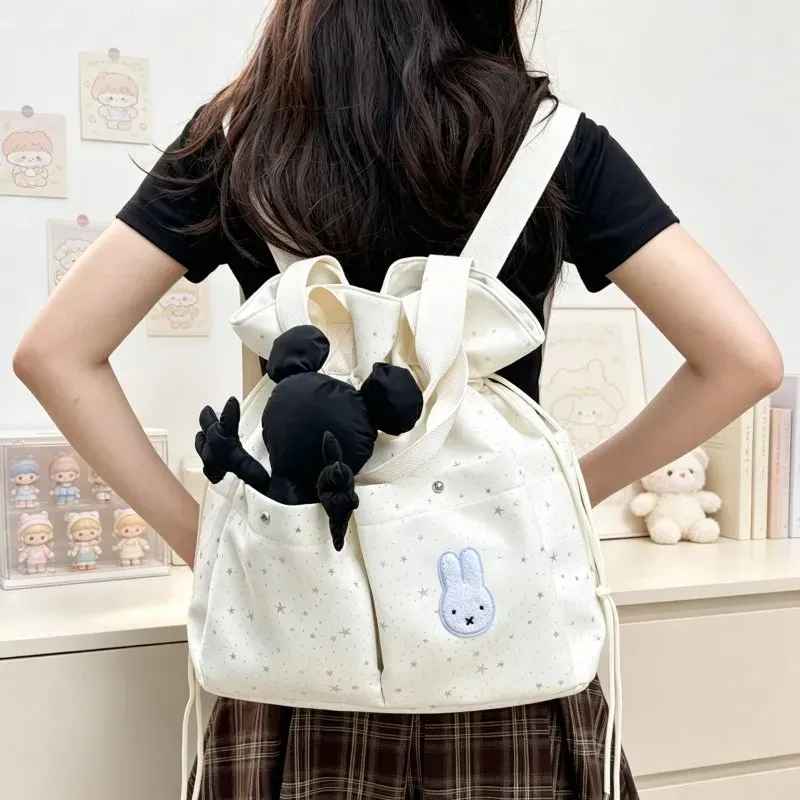 Tas Selempang Anak Bahan Kain Polos Warna Biru Bentuk Kotak Tali Panjang Dengan Gantungan