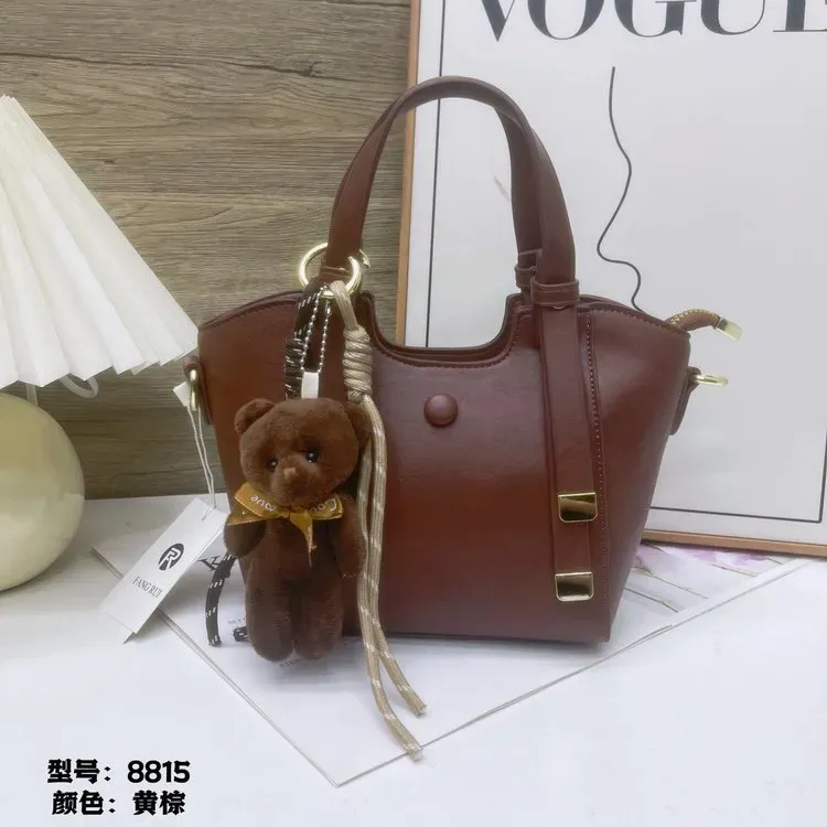 Tas Selempang Wanita Bahan PU Sintetis Polos Warna Hijau Bentuk Kotak Tali Lebar Grosir Import