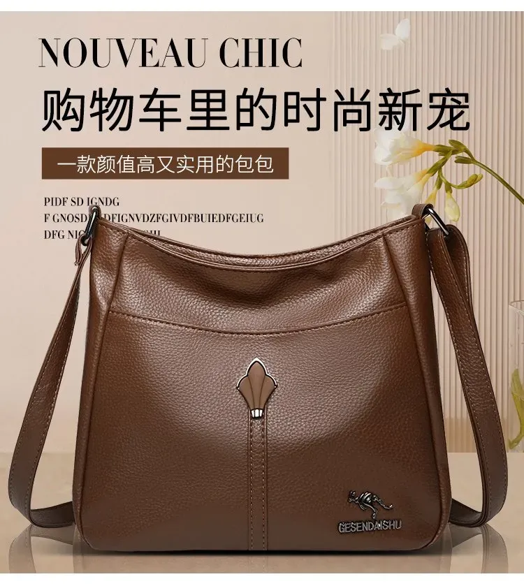 Tas Selempang Wanita Bahan PU Sintetis Polos Warna Hitam Bentuk Kotak Tali Resleting Grosir