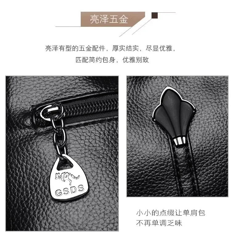 Tas Selempang Wanita Bahan PU Sintetis Polos Warna Hitam Bentuk Kotak Tali Resleting Grosir