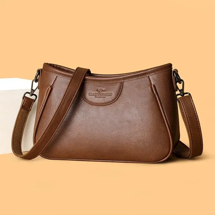 Tas Selempang Wanita Bahan PU Sintetis Polos Warna Hitam Bentuk Kotak Tali Grosir Import