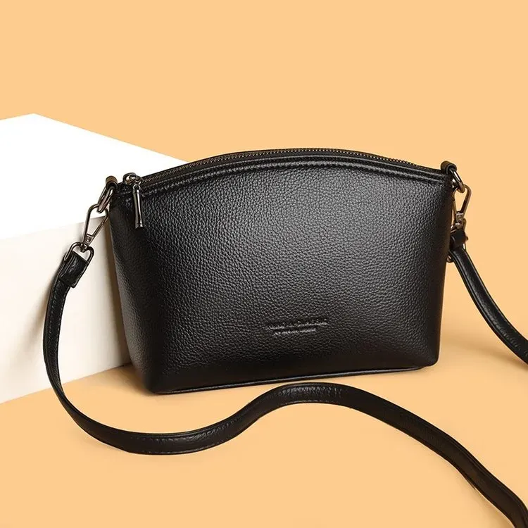 Tas Selempang Wanita Bahan PU Sintetis Polos Warna Hitam Bentuk Kotak Tali Grosir Import